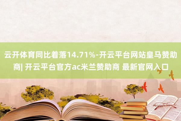 云开体育同比着落14.71%-开云平台网站皇马赞助商| 开云平台官方ac米兰赞助商 最新官网入口